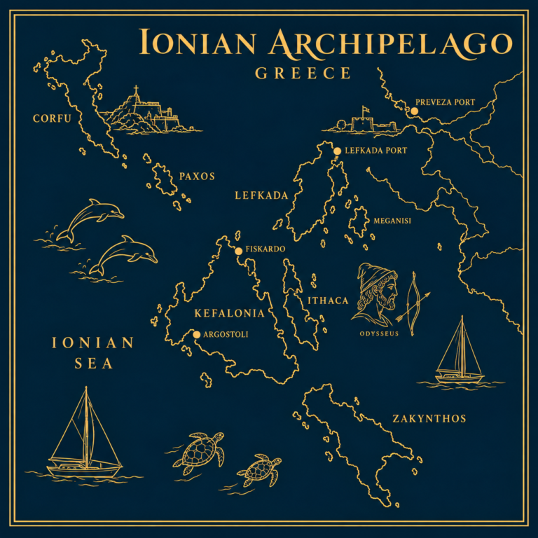 Navy and gold Ionian Archipelago